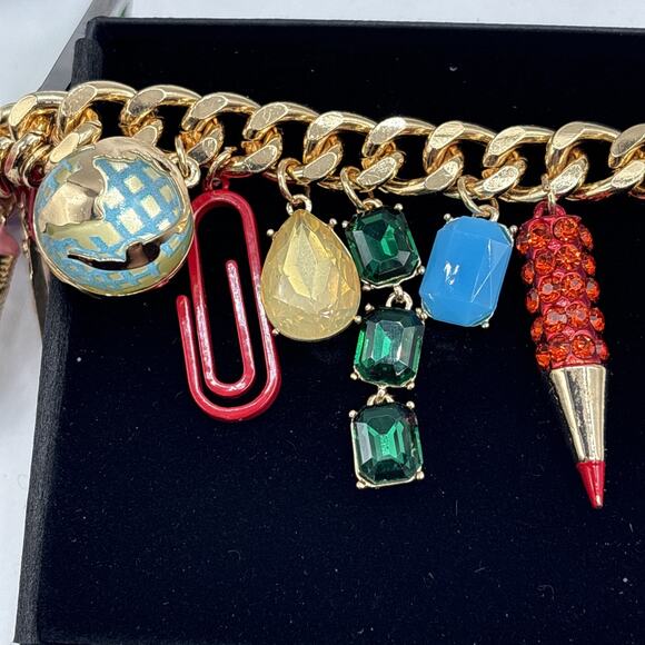 NWT Betsey Johnson Set School Supplies Statement Charm Necklace & Sharpener Ring - Picture 3 of 16